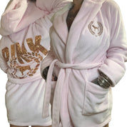 VS PINK BLING Sherpa baby pink plush robe (M)