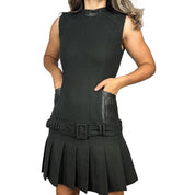 Korean Vintage Wool Mini Dress (M)