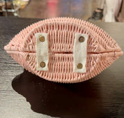 Pink Clamshell Wicker purse