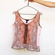 Floral Lace Up Fairy Top - Large