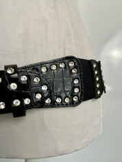 Rhinestone black belt