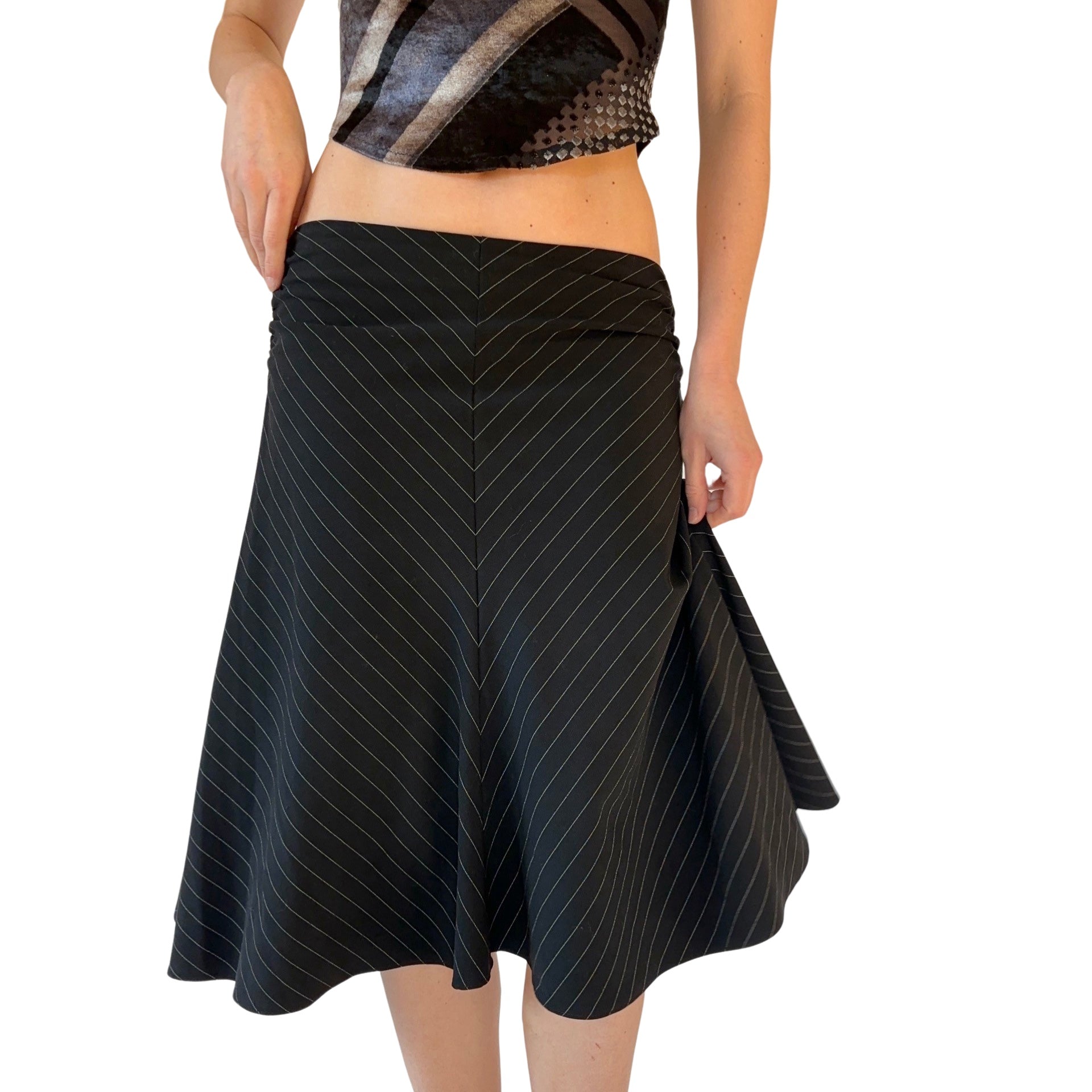 90s Pinstripe Midi Skirt (S)
