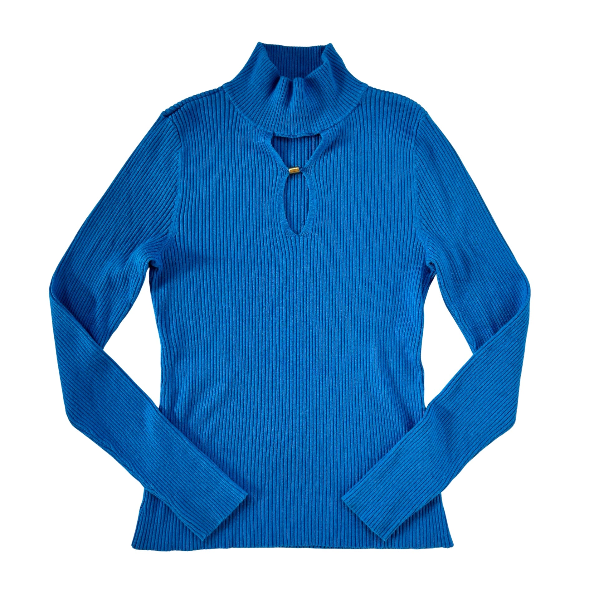 2000s Royal Blue Ribbed Knit (S/M)