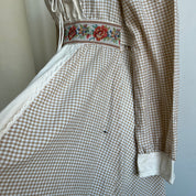 Vintage 70s gingham prairie dress (XS)