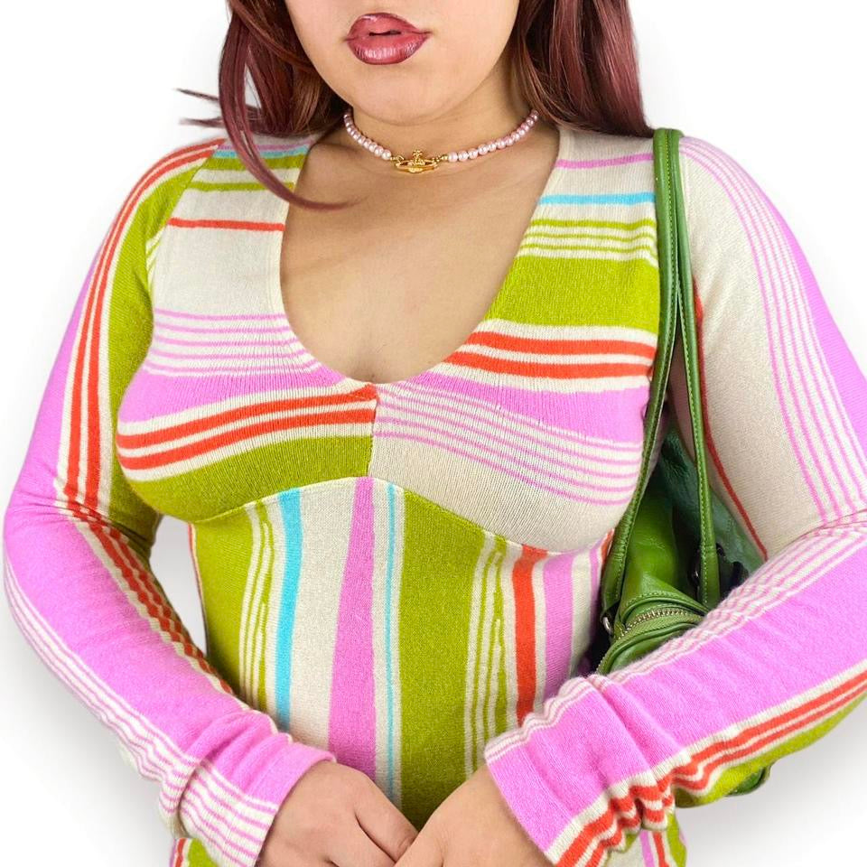 2000s Candy Striped Cashmere Sweater (S)