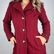 2000s Burgundy Wool & Cashmere Trench (S)