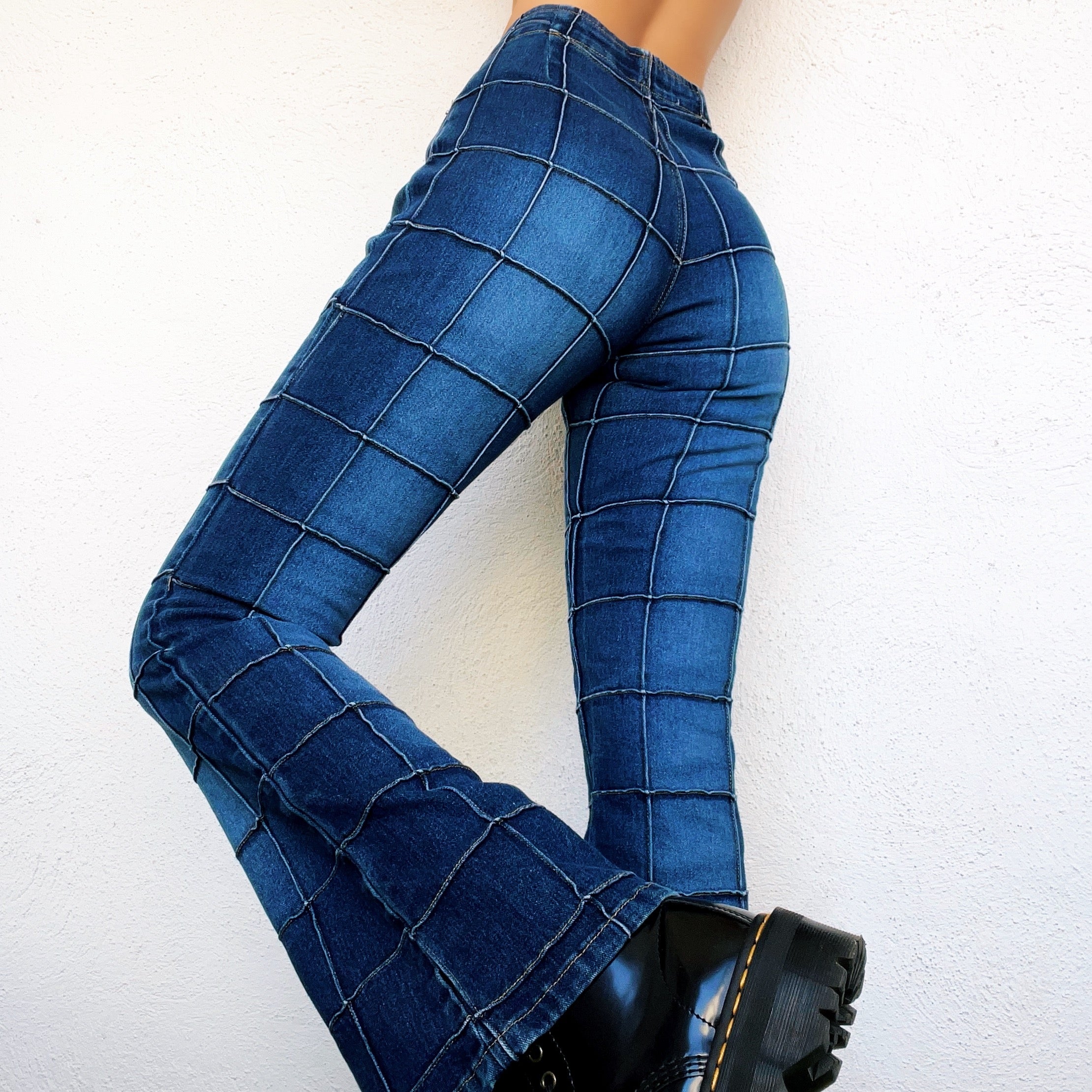 Early 2000s Grid Jeans (S)