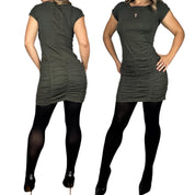 Army Green Ruched Utility Dress (XS/S)
