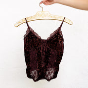 Mahogany Lace Up Cami (S)
