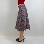 Vintage Plaid Midi Skirt (S)