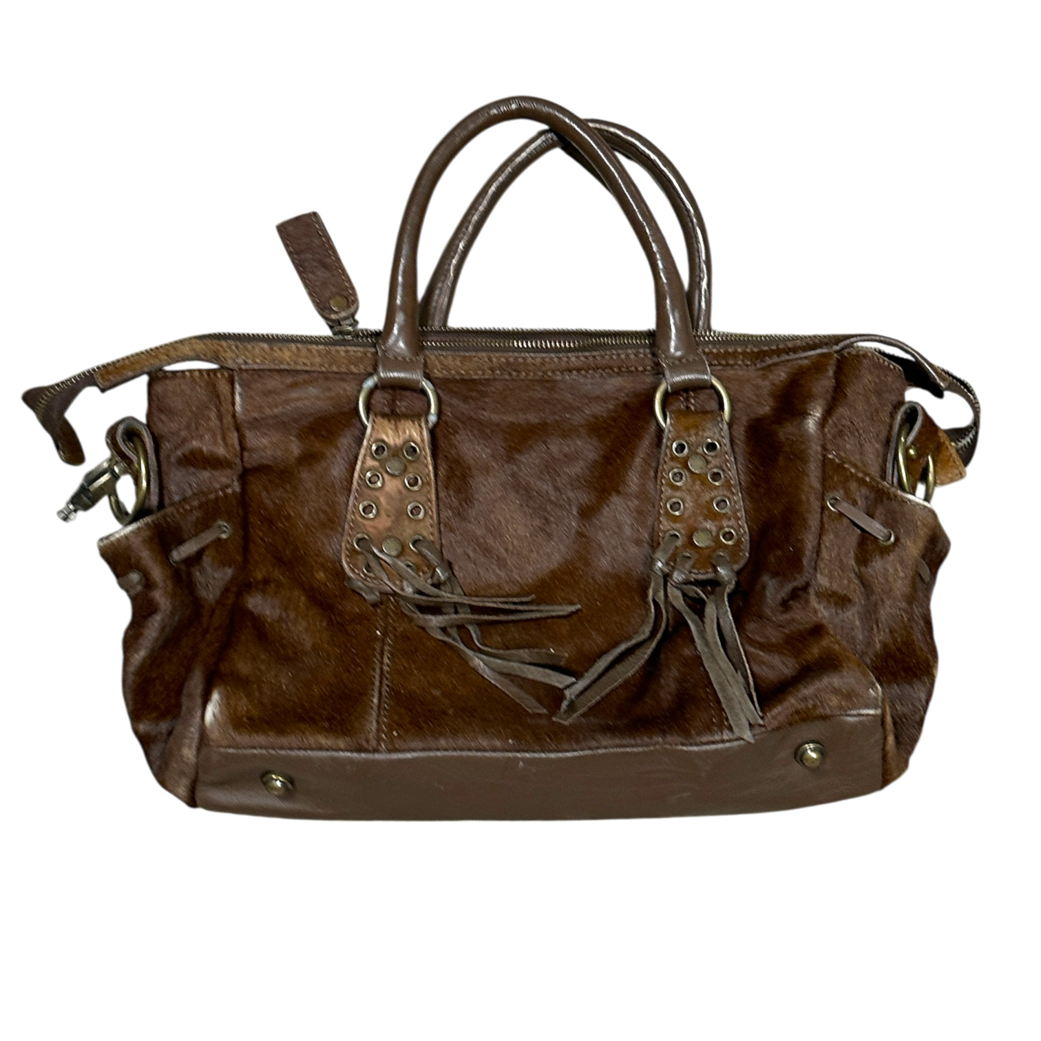 Vintage Ponyhair IKKS Boho Chic Eyelet Hand Bag