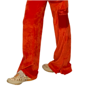 Y2K Orange Velour and Satin Track Suit (S/M)