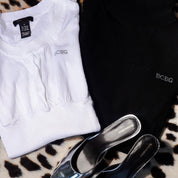 BCBG Turtleneck Sweater With Rhinestone Logo (M)