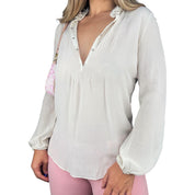 2000s Minimalist Silk Blouse (S)