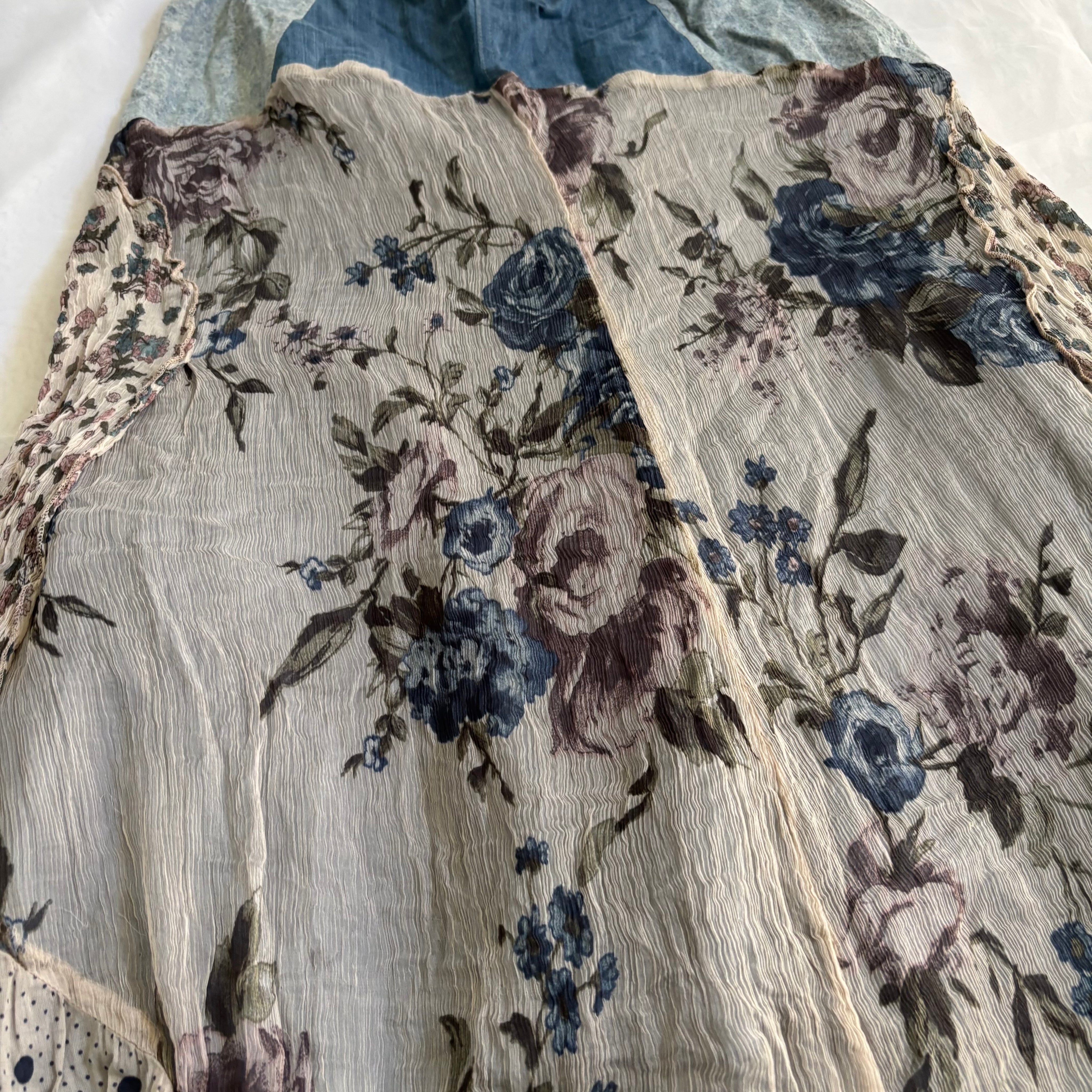 Italian Cotton & Silk Floral Skirt (M)