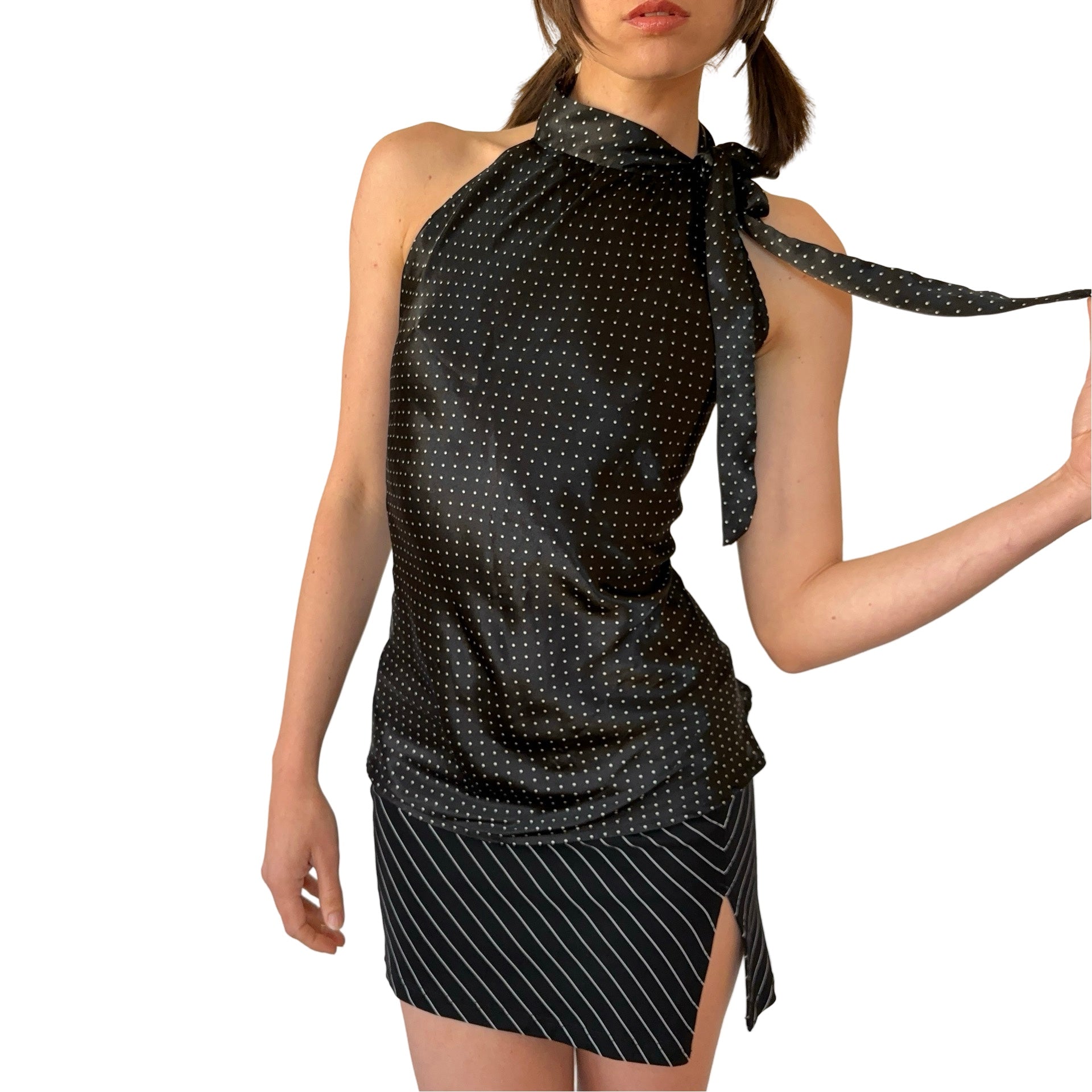 90s Polka Dot Satin Top (L)