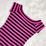 Y2K Slinky Striped Baby Tee (S)