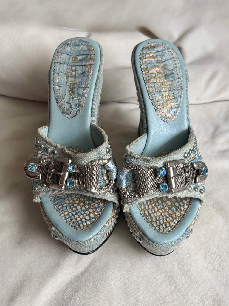 2000s El Dante's Couture Rockstar Wedges (5.5-6)
