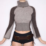 90s Gray Wool Turtleneck (XS)