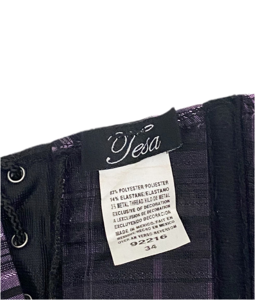 90's Purple Plaid Corset (S/M)