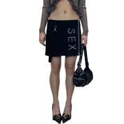 Vintage 'SEX' Grunge Mini Skirt (S)