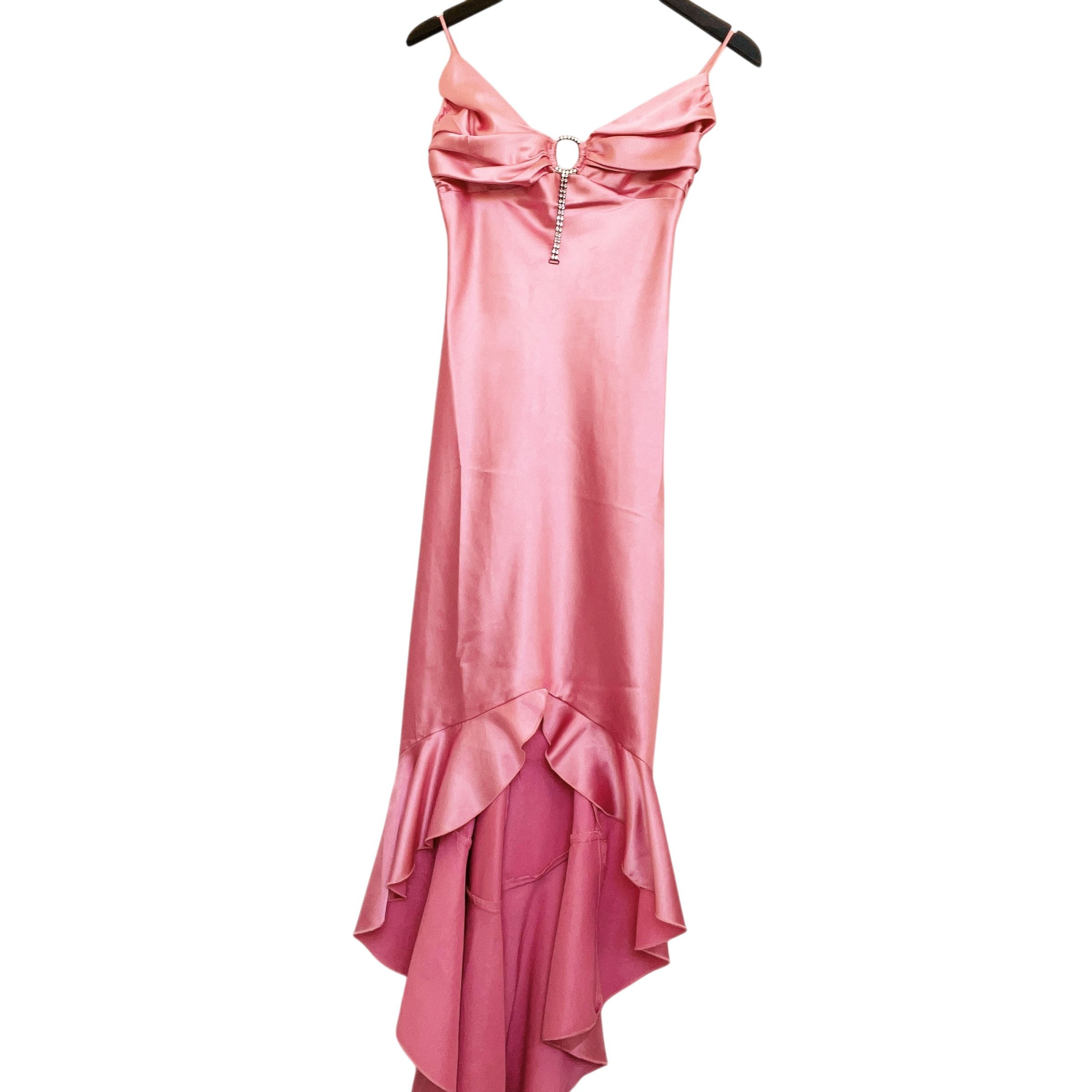 Vintage Pink Satin Formal Dress (S) Holy Thrift Vintage Pink Satin Formal Dress (S) Holy Thrift
