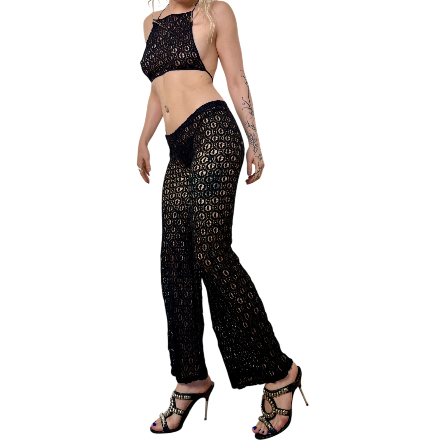 Sheer Crochet Halter Set (XS/S)