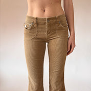 Y2K Low Rise Corduroy Flares (XS)