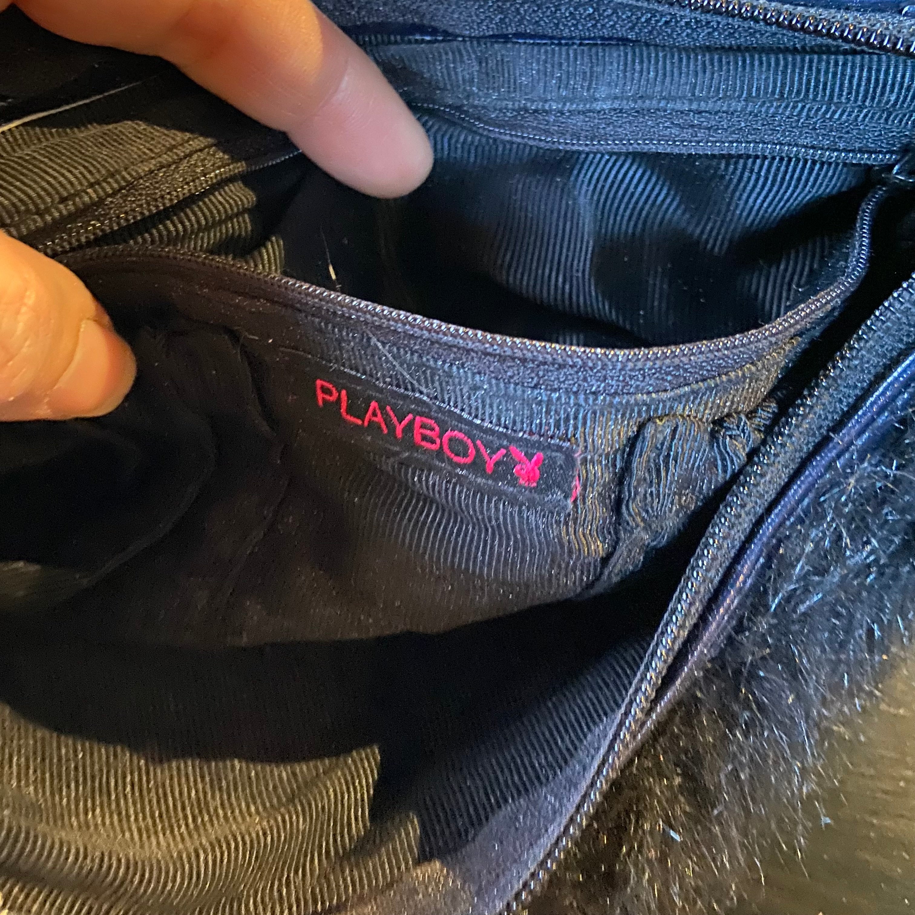 Vintage Playboy Fuzzy Black Mini Purse