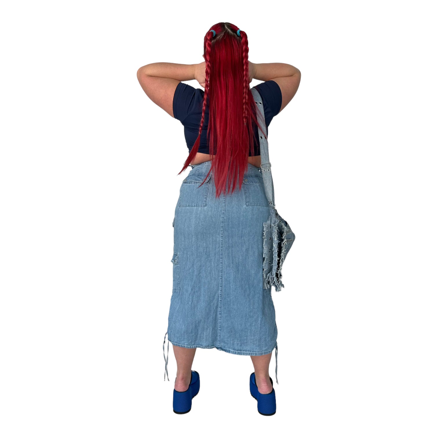 Vintage Denim Maxi Skirt (XL)