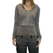 Vintage Utility Zip Cropped Light Jacket (M)