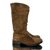 Vintage Boho Italian Brown Suede Knee High Calf Boots (US 5)