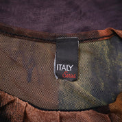 Y2K Italian Brown Mesh Abstract Top (S)