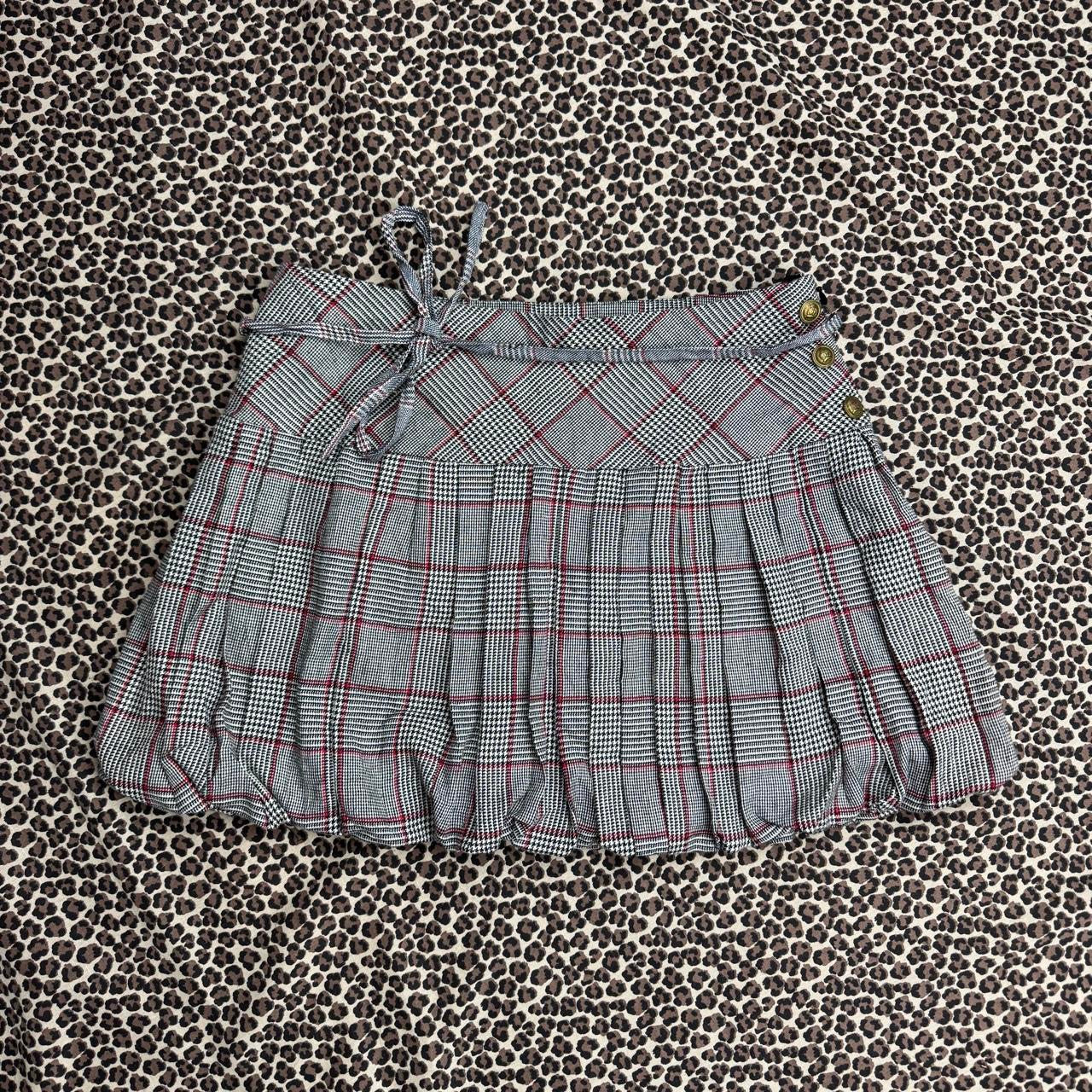 2000s Plaid Pleated Bubble Hem Skirt (S)