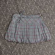 2000s Plaid Pleated Bubble Hem Skirt (S)