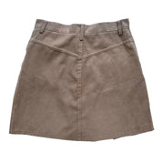 Pleated Faux Suede Miniskirt (XS)