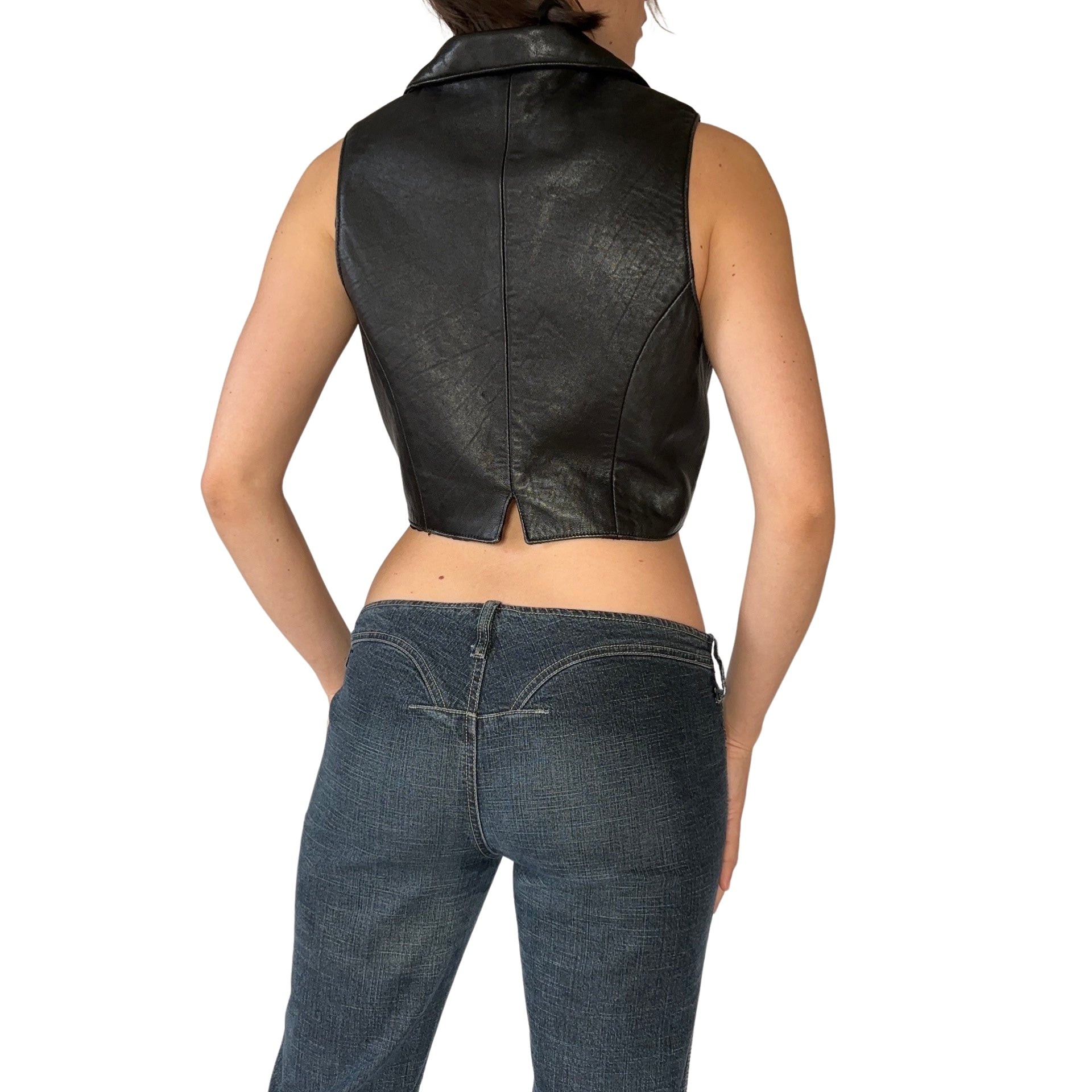90s Noir Leather Vest (S)