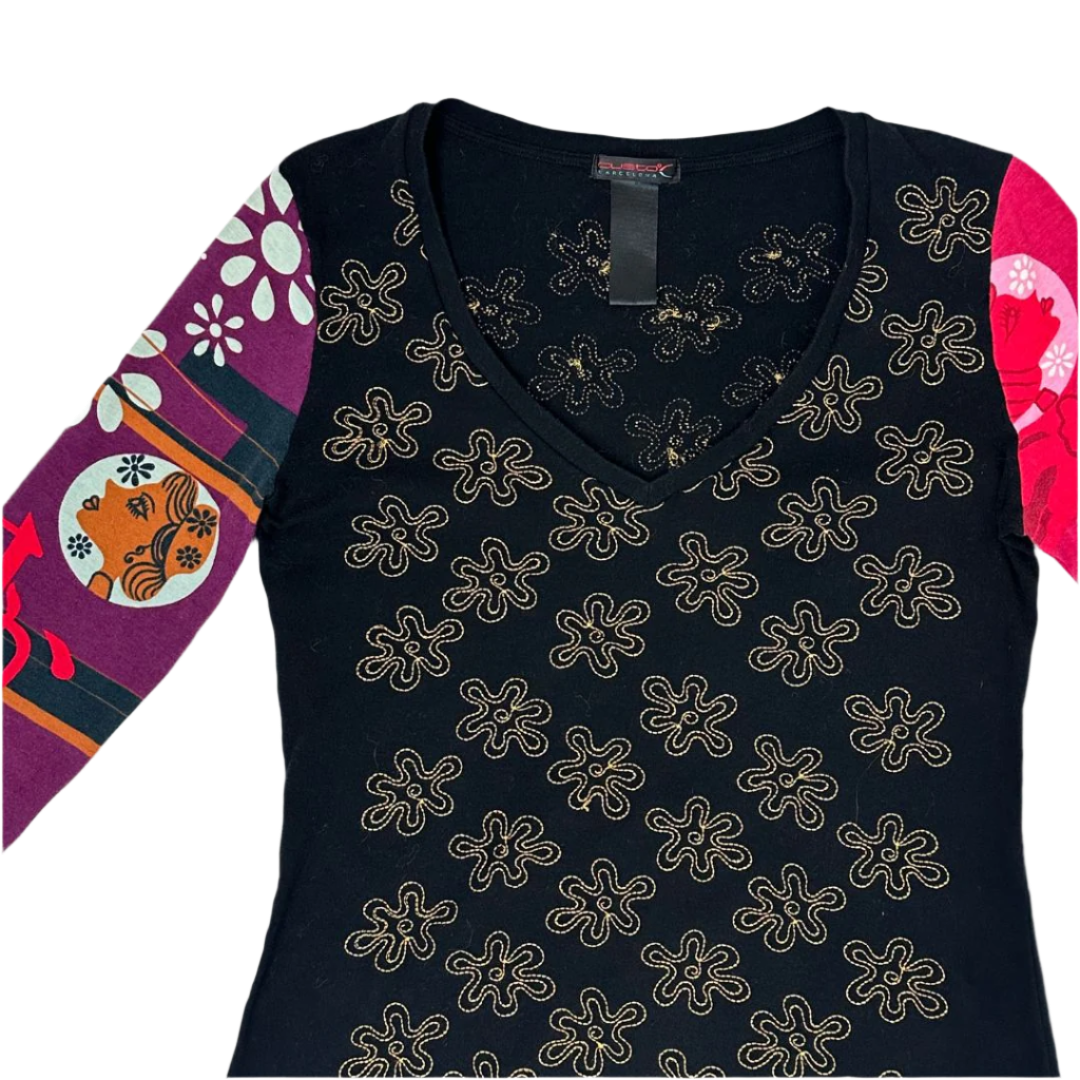 Custo Barcelona Graphic Print Long Sleeve Top (M)