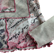 Vintage Euro Patchwork Mesh Top (XS/S)
