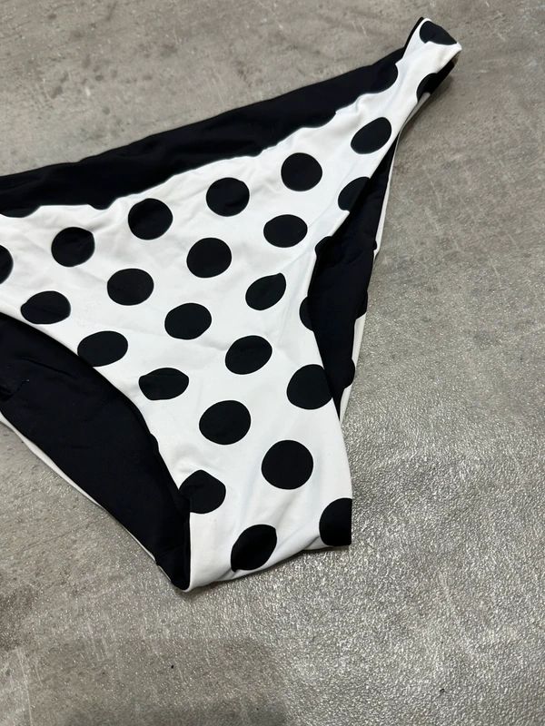 Polka dot black white bikini bottoms (S)