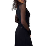 Vintage Black Sheer Mesh Beaded Mohair Top (S)