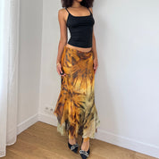Vintage Silk Asymmetric Skirt (S)