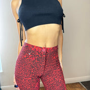 Vintage red cheetah print pants (XS/S)