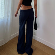 Vintage French Navy Wide Leg Trousers (S)
