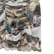 Vintage Italian Mesh Letter Print Top (XS/S)