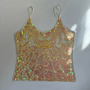 00s baby pink sequin top (S/M)