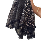 Vintage Italian Polka Dot Mesh Midi Skirt (S)