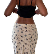 Vintage Italian Floral Mesh Midi Skirt (S)