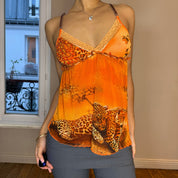 Vintage 00s Cheetah Mesh Cami Tank (S)