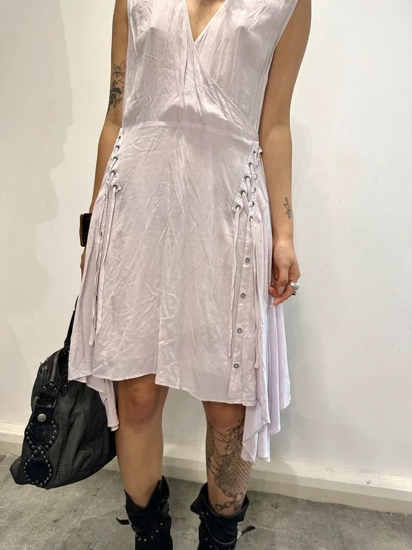 Vintage AllSaints Asymmetrical Tie Front Summer Dress (S/M)